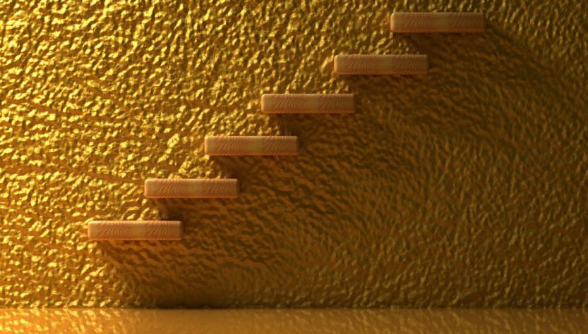 trappa med guldfärg