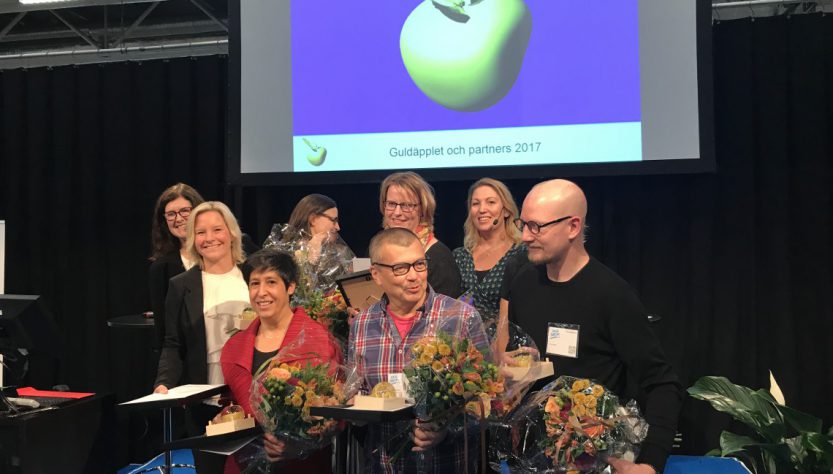 Guldäpplepristagarna 2017 tillsammans med prisutdelarna